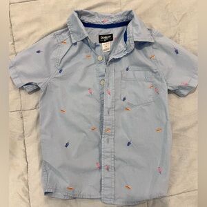 OshKosh B'gosh Light Blue Kids Button Down Shirt with Embroidery